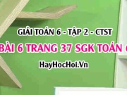 Giải bài 6 trang 37 Toán 6 Tập 2 SGK Chân trời sáng tạo